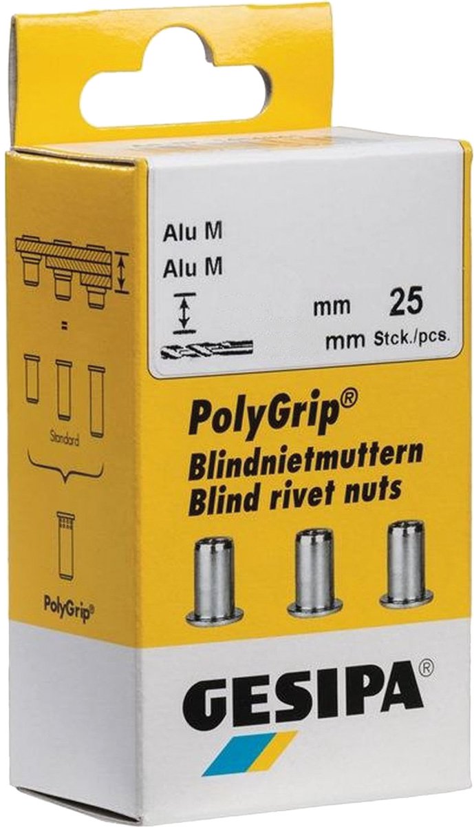 GESIPA Blindnietmutter PolyGrip® Nietschaft d x l 7 x 13,5 mm M5 - 1464843