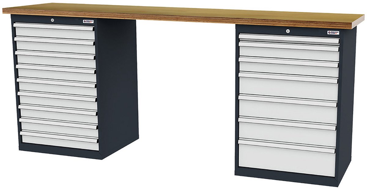 WS24 serie werkbank B x D x H 2.500 x 600 x 1060 mm - WS24-100224