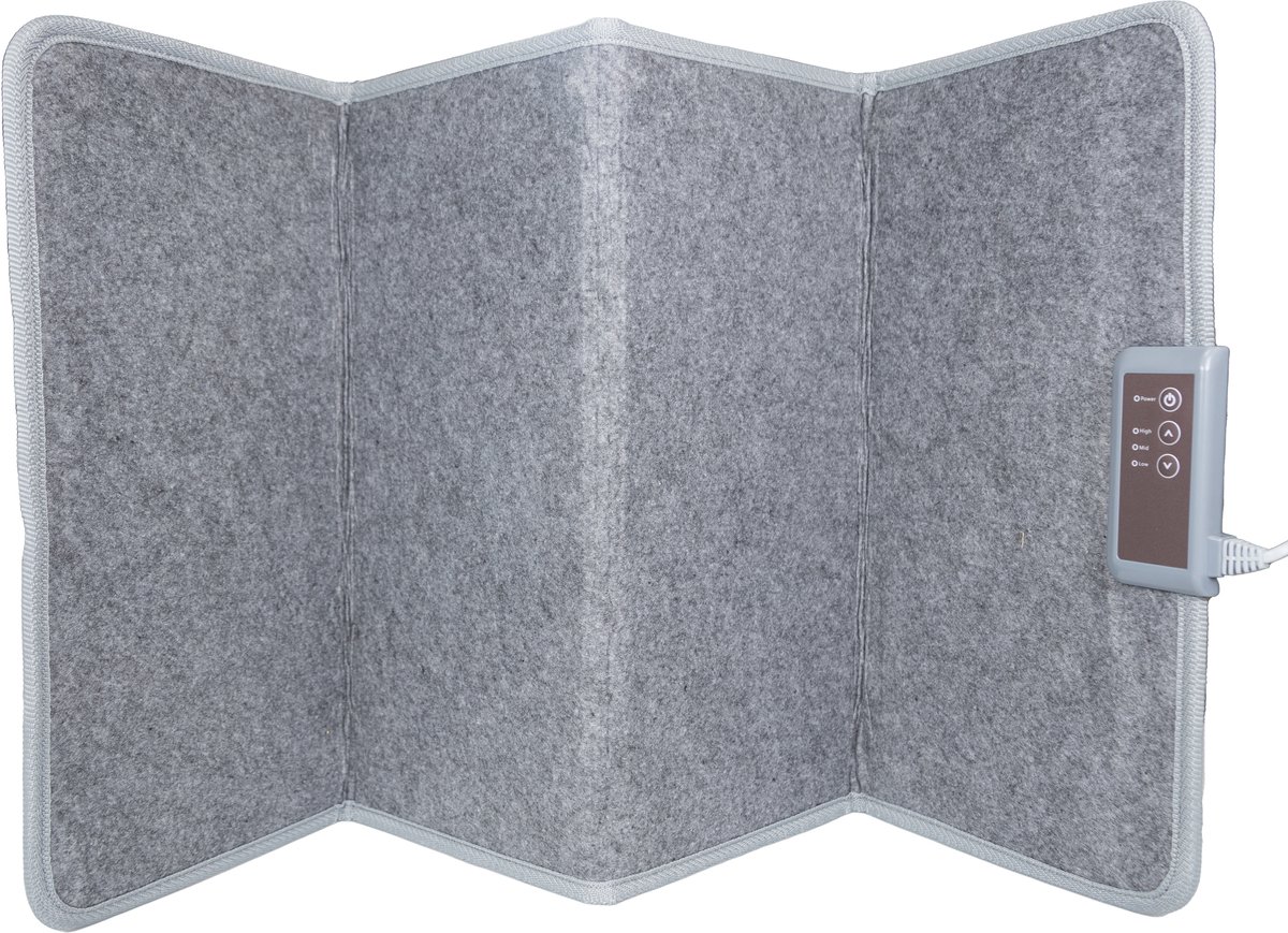 Silvergear Infrarood Paneel - Verwarming Elektrisch - Vouwbaar - 50 x 100 cm - 3 Warmtestanden - Extra Lang Snoer - Grijs