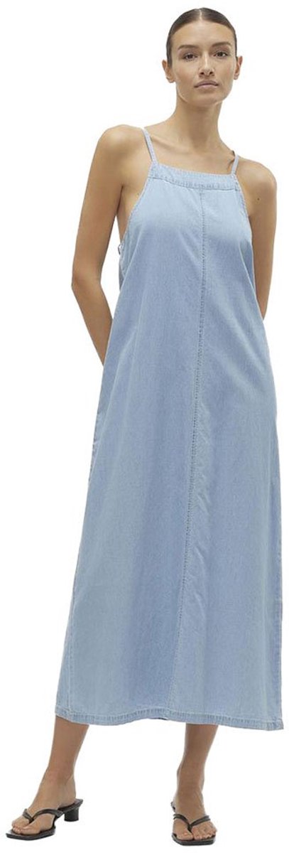 Vero Moda Adelyn Lange Jurk Zonder Mouwen Blauw L Vrouw