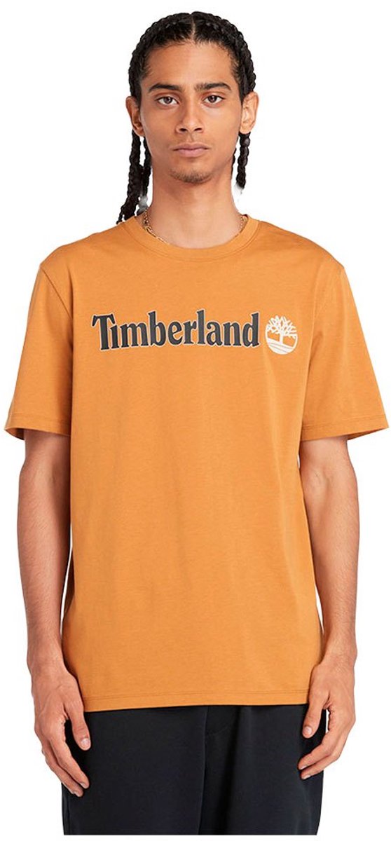 Timberland Kennebec River Linear Logo T-shirt Met Korte Mouwen M Man Wheat Boot