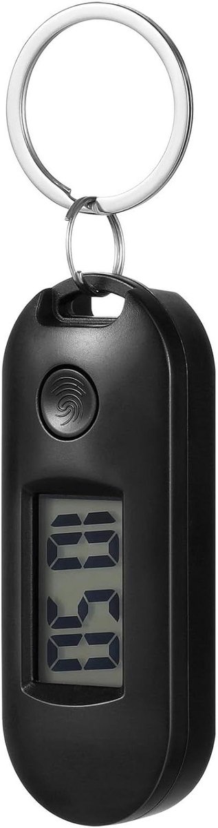 Allecto plus - Digitaal zakhorloge met lichtgevende display - Draagbare klok sleutelhanger voor verpleegsters en studenten - Zwart - Afmetingen: 6.50x2.50x1.90cm