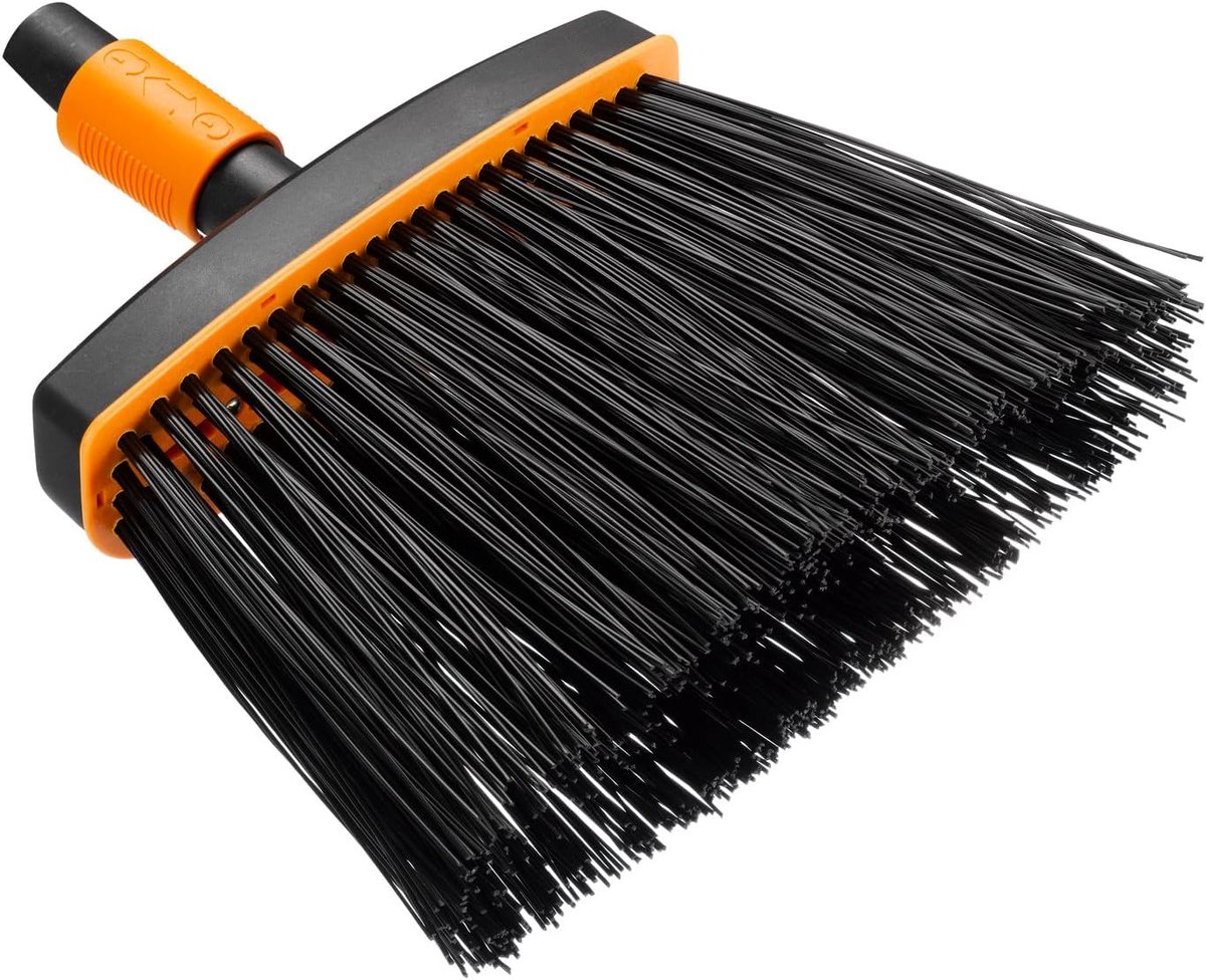 Fiskars Quikfit Bezemkop - Tuinbezem met Zachte haren - 260 mm breed