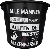 Cadeau Emmer - Glazenwasser - 12 liter - zwart - cadeau - geschenk - gift - kado - verjaardag - Vaderdag - kerst