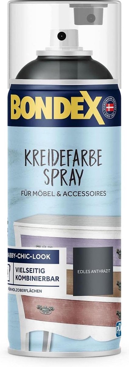 Bondex 446761 Krijtverfspray crèmewit 0,4 L voor 4 m² - Snel en eenvoudig: Schudden en spuiten - Eenvoudig aan te brengen - Shabby look verf