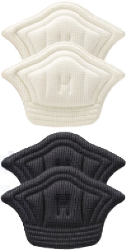 Hielzooltjes | Anti-slip | Kleur Zwart + Beige | Schoenmaat Universeel | Hiel beschermers | Hielkussens | Comfort