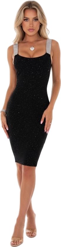 Robe noire à Glitter - Femme - Étoile - Scintillante - Robe - Robe de gala