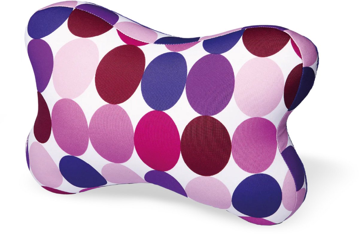 House of Healthbrands Kuschelmaxx kussen - Sierkussen gevlinderd 22 x 33 cm - punkte violet-design - Stevig en zacht - Mooie print - Gevuld met microgranulaat - Vormvast & Wasbaar - Ideaal voor op de bank, bed, auto of op reis - Inclusief Wasnet Paars