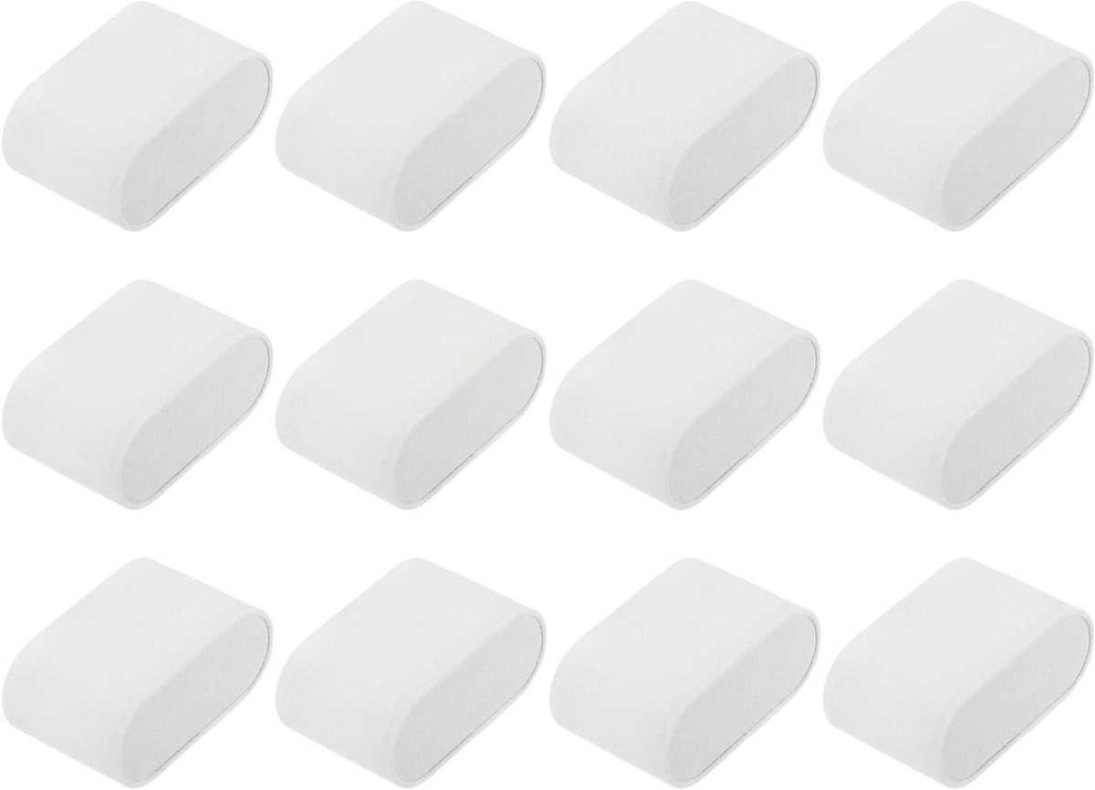 Allecto plus - Horloges Display Kussens Set van 12stuks, Flanellen Armbandkussens 7,1 x 4,2 cm, Opbergkussen voor Horlogebanden en Sieraden, Wit