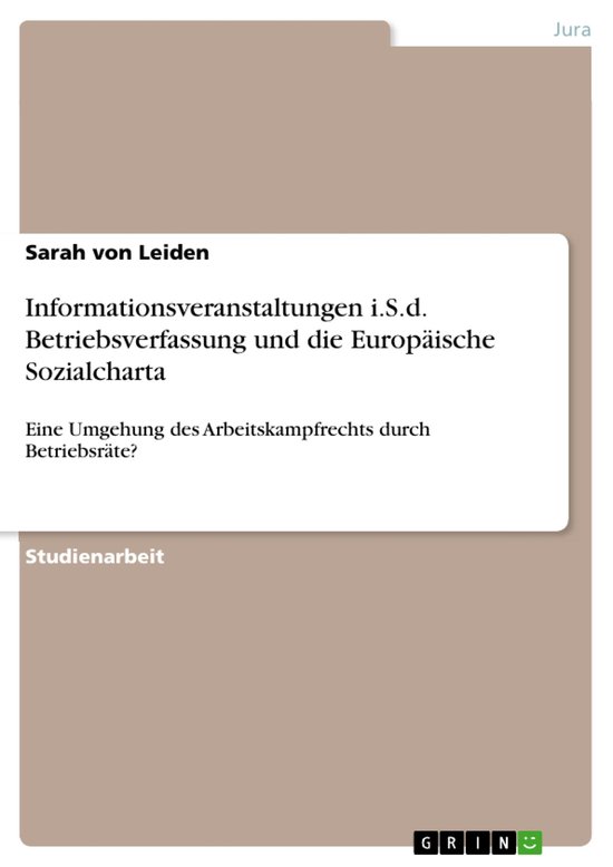 Informationsveranstaltungen i.S.d. Betriebsverfassung und di ... - cover