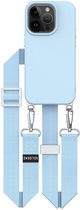 Solidenz hoesje geschikt voor iPhone 15 Pro Max – Collection backcover met verstelbaar koord – blauw