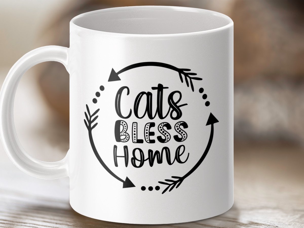 Mok Cats Bless Home, katten liefde mok, huisdier mok, katten moeder cadeau, katten mok, katten liefhebber mok, cadeau voor kattenbezitter