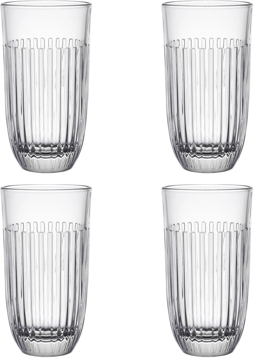 La Rochère Ouessant Longdrinkglazen – Set van 4 Luxe Franse Drinkglazen – 43 cl – Tijdloos & Duurzaam Glaswerk – Elegant Design voor Cocktails, Water, Frisdrank en Iced Coffee – Hoogwaardig Kwaliteitsglas – Geschikt voor Dagelijks Gebruik