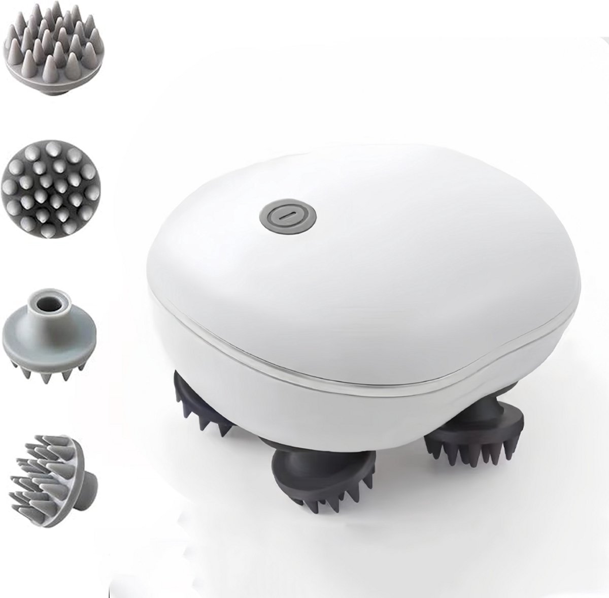 Elektrisch Hoofdmassage Apparaat - Handmatige Hoofdhuidmassager - Hoofdmassage Apparaat Met Infrarood – Elektrisch Massageapparaat - Scalp Massager - Stimuleert Haargroei & Bloedsomloop - USB Oplaadbaar - Compact Formaat - Wit