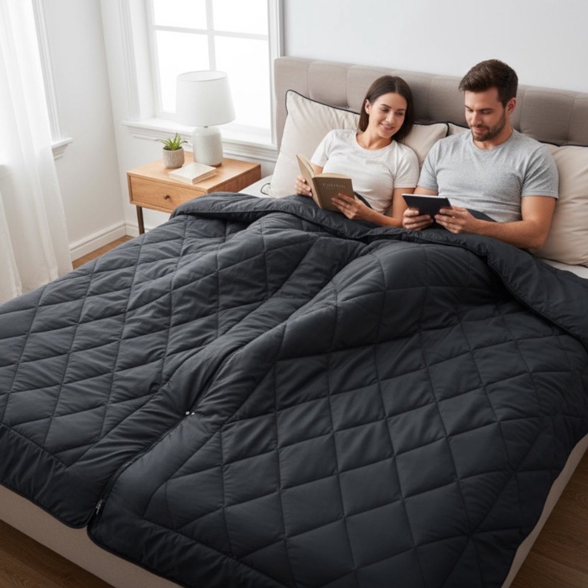 Bedsupplies - 4 Seizoenendekbed - Wasbaar Dekbed - Dekbed Zonder Overtrek - 200x220 - Zwart