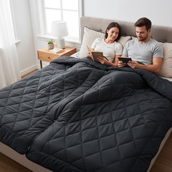 Bedsupplies - 4 Seizoenendekbed - Wasbaar Dekbed - Dekbed Zonder Overtrek - 200x220 - Zwart