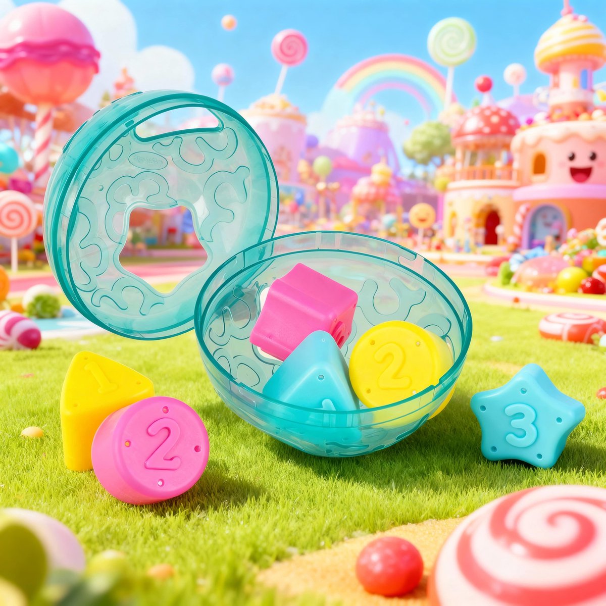 Playgro Roll and Sort Ball - Baby bal - vormsorteerder - Baby speelbal - Speelgoed Baby - Speelgoed 1 jaar - Educatief baby speelgoed - Bal voor baby - motoriek baby - Baby rammelaar - interactief baby speelgoed - inclusief zachte blokken — afbeelding 12
