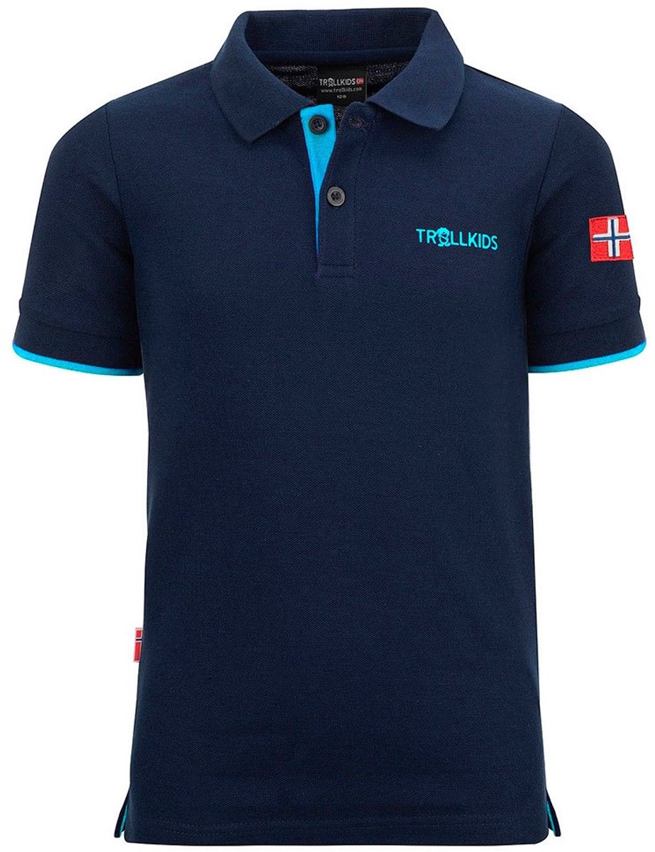 Trollkids Bergen Xt Korte Mouw Poloshirt Blauw 110 cm Kinderen