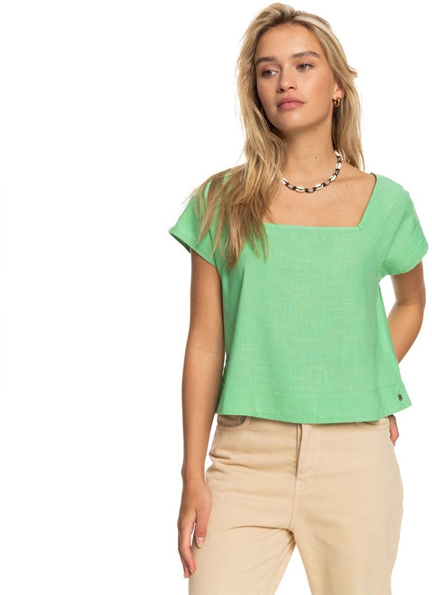 Roxy Ocean Amor T-shirt Met Korte Mouwen S Vrouw Groen