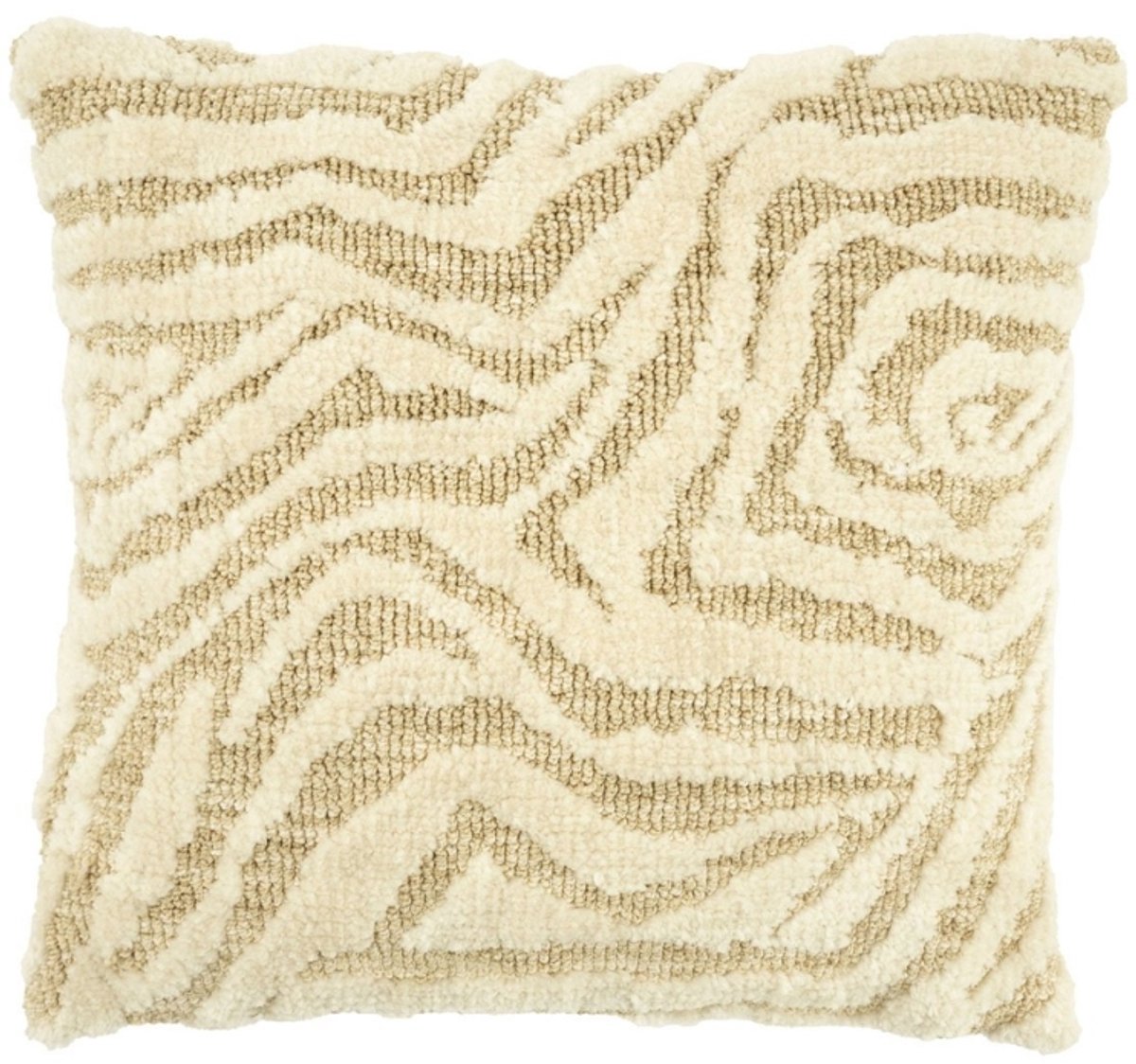By-Boo Sebra sierkussen 50×50 – off-white/sand – zebra reliëf, inclusief vulling