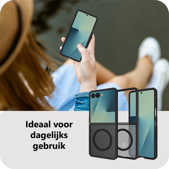 Étui Cazy pour Samsung Galaxy Z Flip7 - Coque arrière de qualité militaire - Zwart