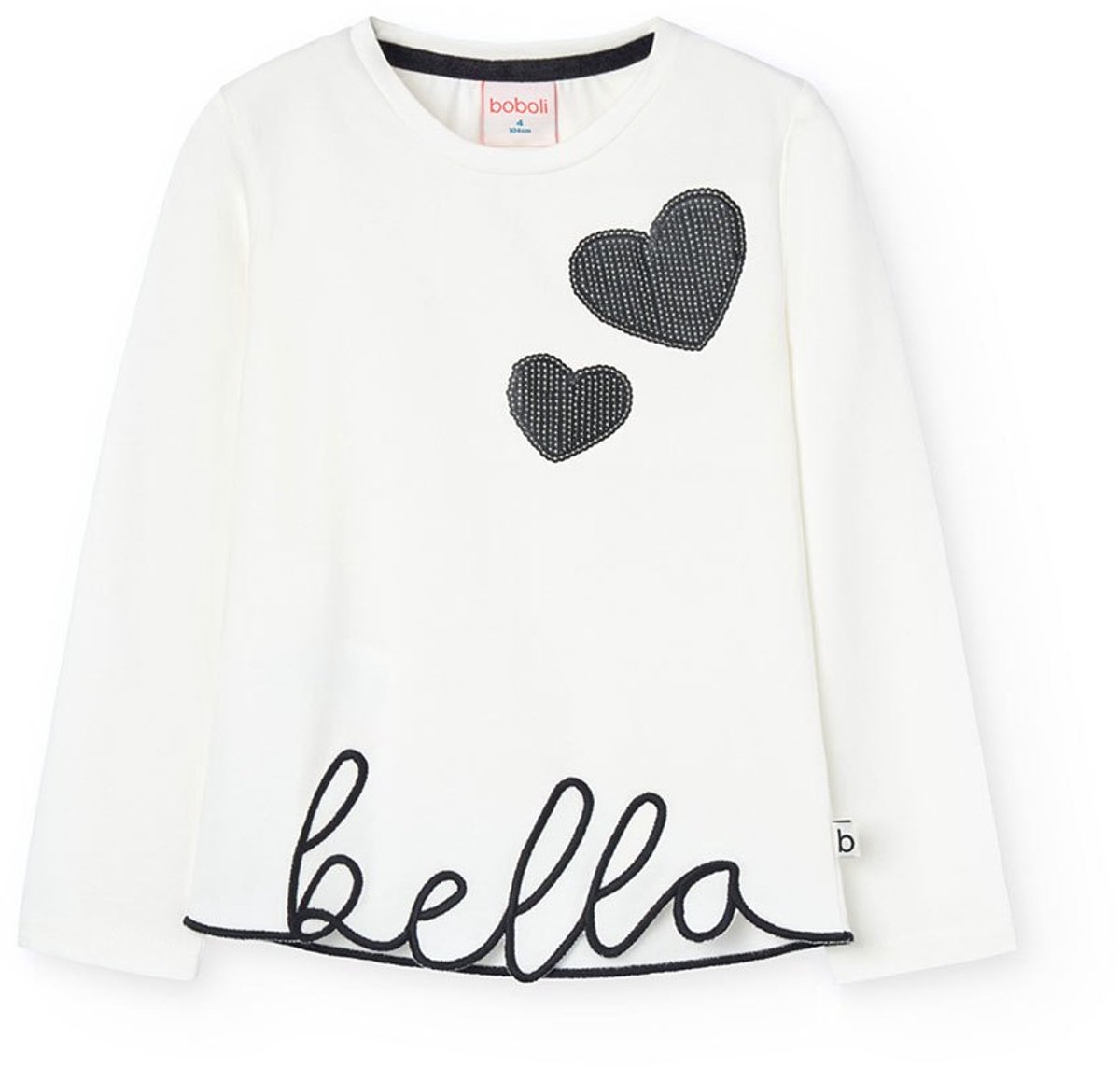 Boboli Stretch Knit T-shirt Met Lange Mouwen Wit 6 Years Meisje