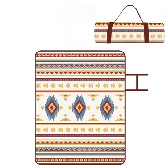 Couverture de pique-nique extérieure - 150 x 200 cm - Couverture de plage sans sable - Tapis de plage portable et lavable - Idéale pour les plages sèches, les barbecues, les pique-niques, la randonnée, les voyages et le camping - Beige