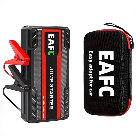 EAFC 12V Jumpstarter voor Auto - 600A - 2-in-1 Starthulp met Powerbank, LED Zaklamp en SOS Noodlicht - Met opbergdoos