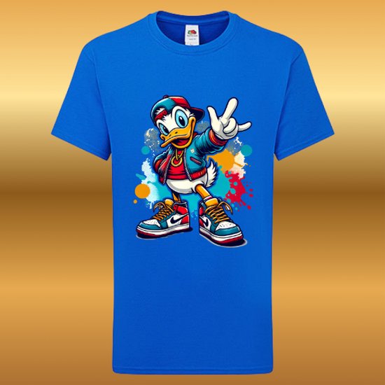 T-Shirt Donald fun Duck kinderen blauw