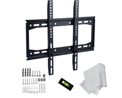Universele TV Muurbeugel- 26 t/m 60 inch Muur Steun Ophang Beugel TV Wandhouder extra plat / Inclusief poetsdoekje, waterpas