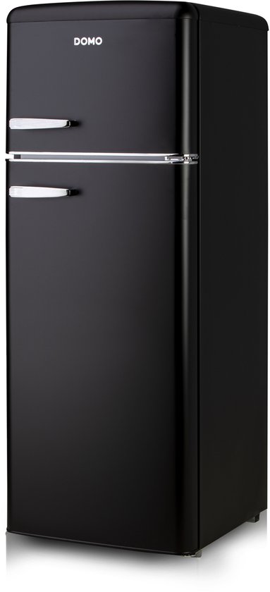 Réfrigérateur-congélateur rétro DOMO DO91775R - Réfrigérateur avec compartiment congélateur - 206 L - 39 dB - D - Zwart mat