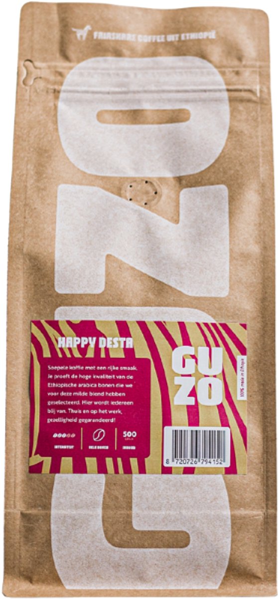 GUZO Coffee 500 gram Happy Desta koffiebonen - 100% Made in Ethiopia