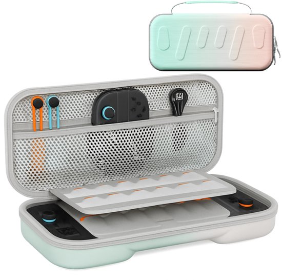 Sounix Case Geschikt voor Nintendo Switch 2 - Hoesje Geschikt voor Switch 2 - Beschermhoes - Opbergtas - Blauw/Roze