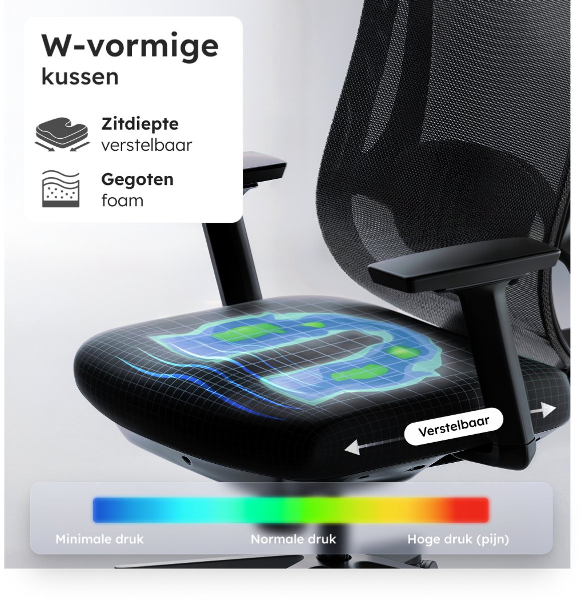 Roveo Ergonomische Bureaustoel - Office Gaming Chair - Volwassenen Game Stoel - Gamestoel - Zwart – foto 4