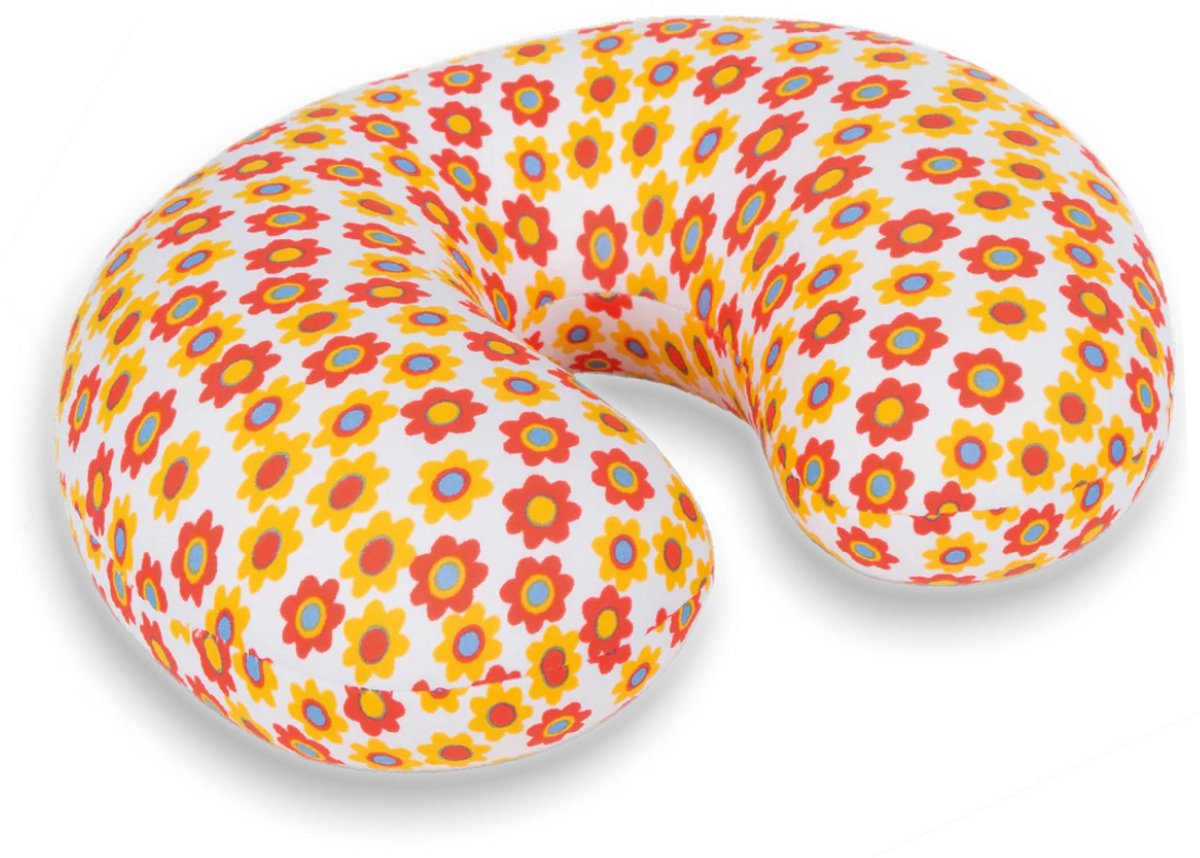 Kuschelmaxx kinder-nekkussen - Reiskussen vliegtuig - Blumen print - Stevig & zacht - Mooie print - Gevuld met microgranulaat - Vormvast & wasbaar - Ideaal voor op reis