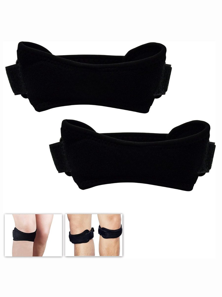 MMM® Patellabrace - Kniebrace - Hardloopriem - Set van 2 - Zacht en Ademend - Zwart