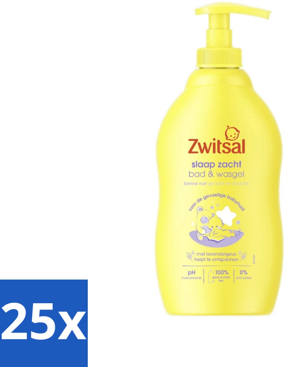 Image of 25 x Zwitsal Bad- en Wasgel Slaap Zacht 400 ml - Babyverzorging - Slaapgel - Kamille - Bisabolol