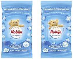 Robijn Droogtrommeldoekjes - Morgenfris - 2 x 20 Doekjes