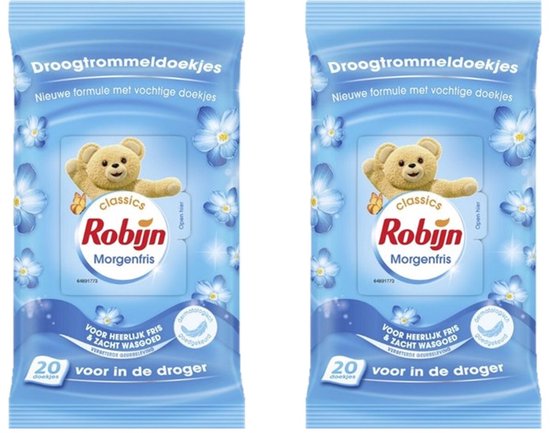 Robijn Droogtrommeldoekjes - Morgenfris - 2 x 20 Doekjes