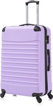 Valise Rome Travelerz taille XL – 95 litres – Valise en soute – ABS léger – Roues Spinner – Avec serrure à combinaison – Violet clair