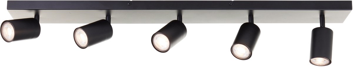 Brilliant jello - plafondlamp - led gu10 5x5w - 3000k - dimbaar - zwart
