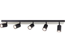 Brilliant Jello - Plafondlamp - LED GU10 5x5W - 3000K - Dimbaar - Zwart