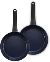 Brabantia VANTA 2-delige Koekenpannenset Ø 24 & 28cm – 100% PFAS Vrij - Keramische Antiaanbaklaag Titanium Versterkt – Pannenset inductie – Zwart