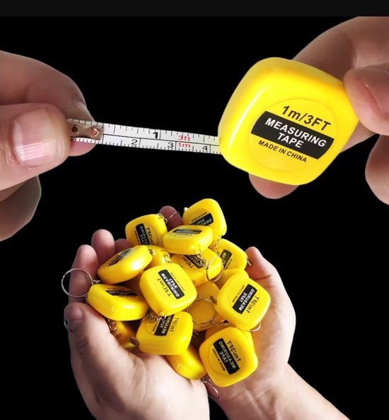 20 stuks mini rolmaat aan sleutelhanger (3-kleuren)