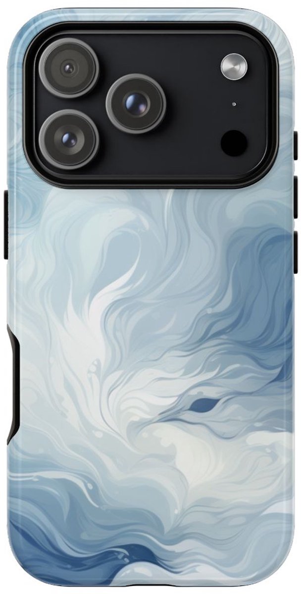 Wervelend IJzig Blauw Abstract Ontwerp – Telefoonhoesje Geschikt voor iPhone 17 Pro