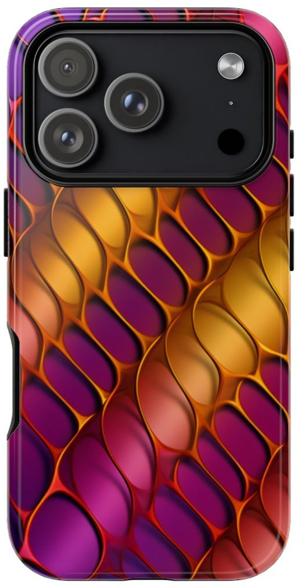 Levendig Abstract Metaalroosterpatroon – Telefoonhoesje Geschikt voor iPhone 17 Pro