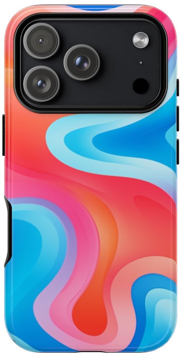 Kleurrijk Abstract Vormenpatroon – Telefoonhoesje Geschikt voor iPhone 17 Pro