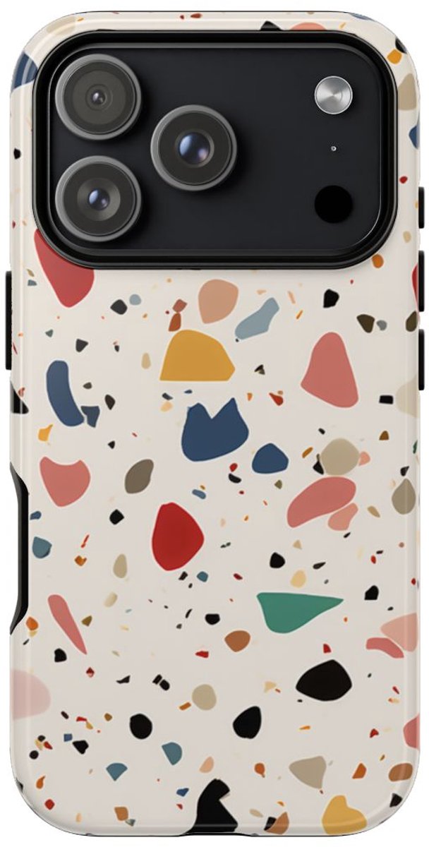 Kleurrijk Terrazzo-Patroon – Telefoonhoesje Geschikt voor iPhone 17 Pro