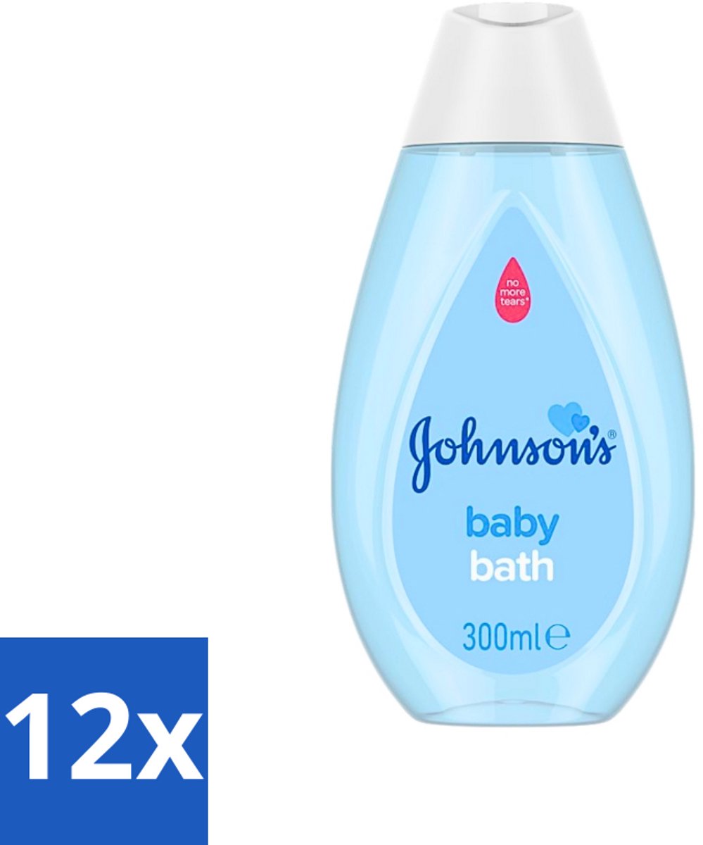 12 x Johnson's - Baby Bath - Puur & Zacht - 300 ml - Baby Bad - Baby Zeep - Babyhuid Verzorging - Milde Babyzeep - Zachte Babyzeep