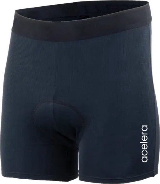 Foto: Acelera fietsonderbroek met zeem fietsbroek fietsondergoed boxer wielerbroek spinning e bike fietskleding rocycle hometrainer zwart dames heren maat xs
